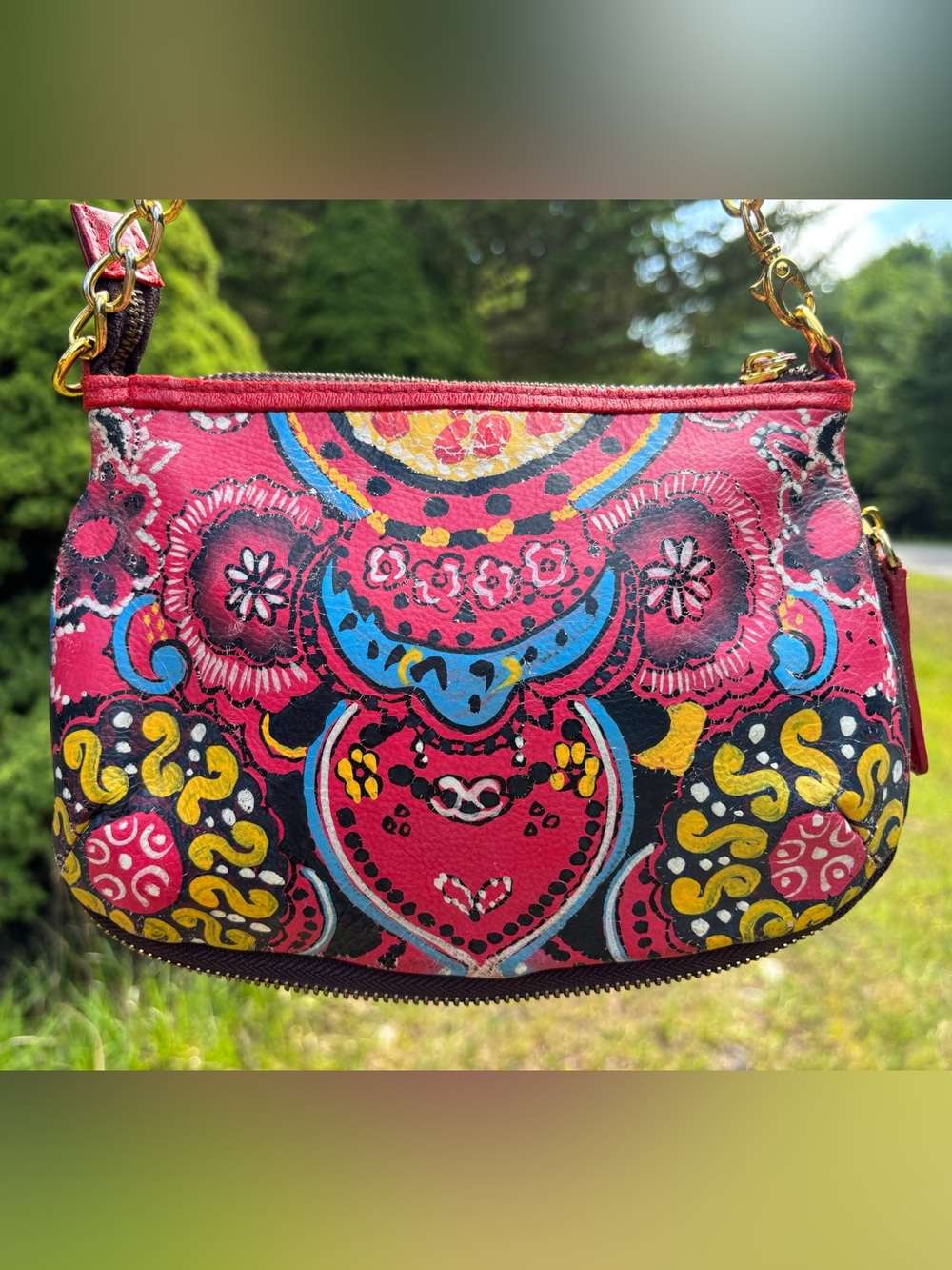 Sharif Embroidered Leather Crossbody Bag